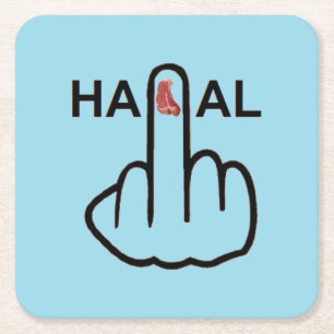 Posavasos Cuadrado De Papel Coaster Halal Flip