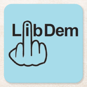 Posavasos Cuadrado De Papel Coaster Lib Dem Flip
