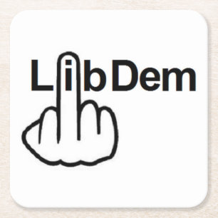 Posavasos Cuadrado De Papel Coaster Lib Dem Flip