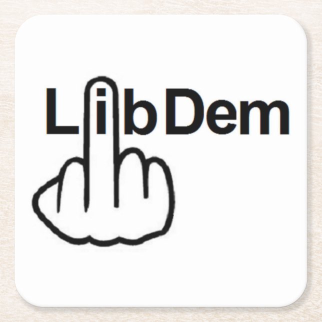 Posavasos Cuadrado De Papel Coaster Lib Dem Flip (Anverso)