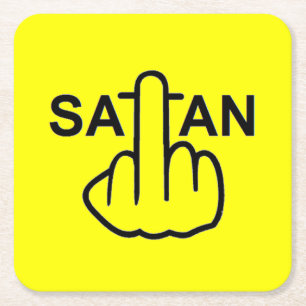 Posavasos Cuadrado De Papel Coaster Satan Flip
