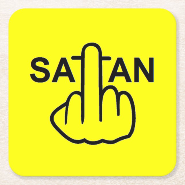Posavasos Cuadrado De Papel Coaster Satan Flip (Anverso)