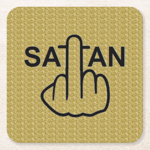 Posavasos Cuadrado De Papel Coaster Satan Flip