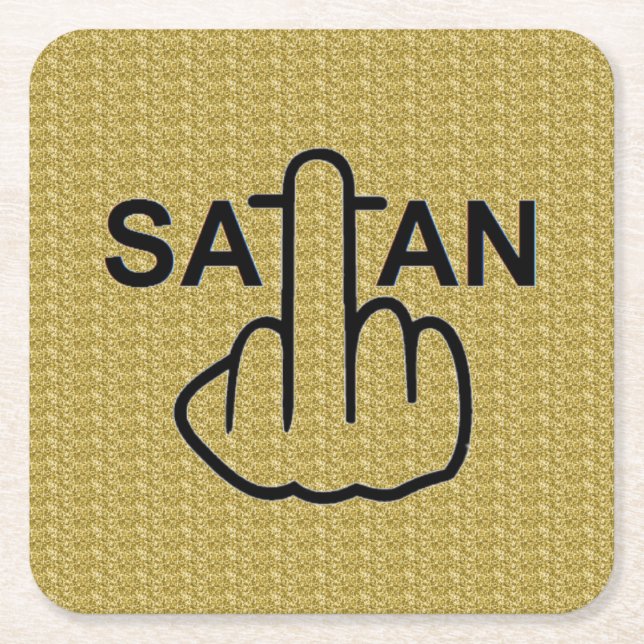 Posavasos Cuadrado De Papel Coaster Satan Flip (Anverso)