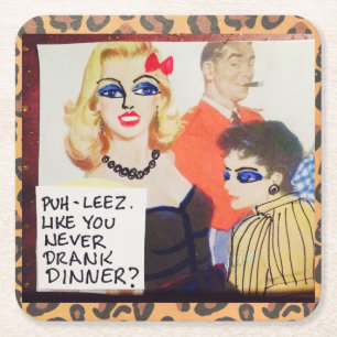 Posavasos Cuadrado De Papel COASTER-SET De 6-PUHLEEZ. COMO USTED NUNCA