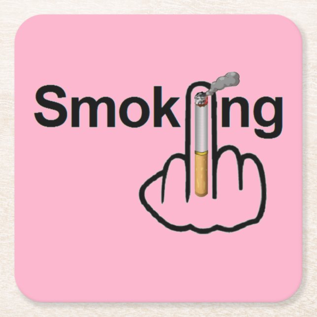 Posavasos Cuadrado De Papel Coaster Smoking Flip (Anverso)