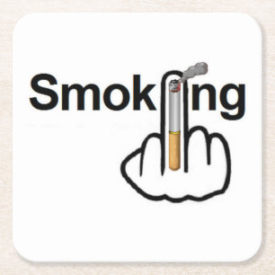 Posavasos Cuadrado De Papel Coaster Smoking Flip