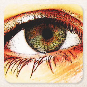 Posavasos Cuadrado De Papel Coastercino ocular