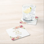 Posavasos Cuadrado De Papel Coasters Adult 80th Birthday Floral Birthday Party<br><div class="desc">Coasters Adult 80th Birthday Floral Birthday Party
square paper coaster</div>