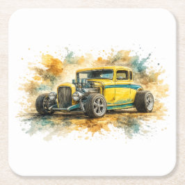 Posavasos Cuadrado De Papel Coasters de Papel de Coches Musculosos Americanos