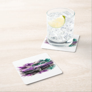 Posavasos Cuadrado De Papel Coasters de Papel de Coches Musculosos Americanos