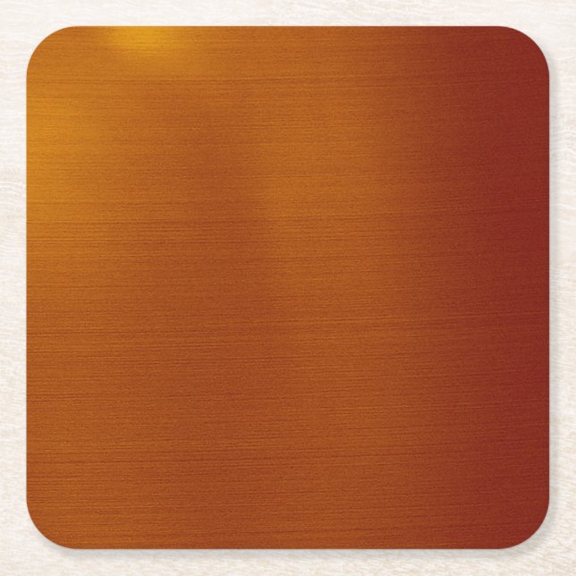 Posavasos Cuadrado De Papel Cobre metálico (Anverso)