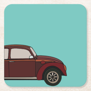 Posavasos Cuadrado De Papel Coche Clásico Antiguo