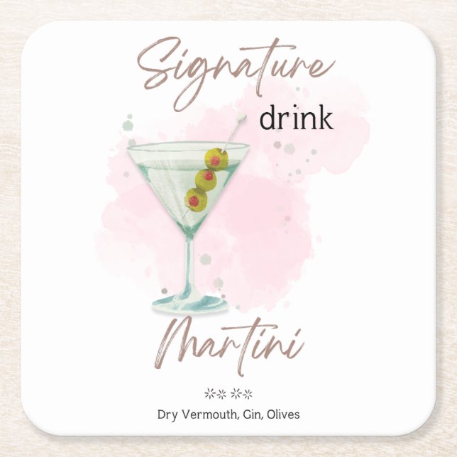 Posavasos Cuadrado De Papel Cocina acuática de verano (Anverso)