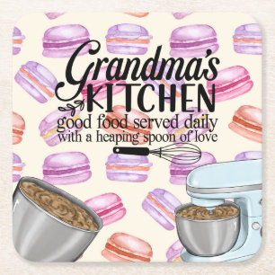 Posavasos Cuadrado De Papel Cocina de la abuela servida todos los días con él