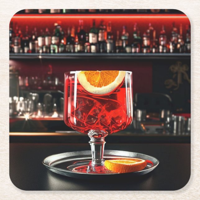 Posavasos Cuadrado De Papel Cocktail Coasters 02 (Anverso)
