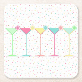 Posavasos Cuadrado De Papel Cocktail Martini