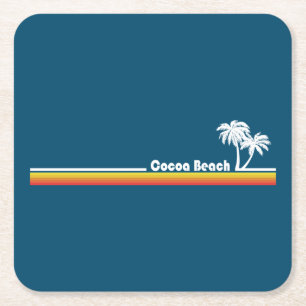 Posavasos Cuadrado De Papel Cocoa Beach Florida