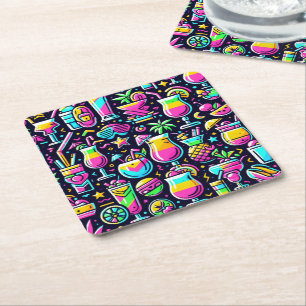 Posavasos Cuadrado De Papel Cóctel