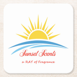 Posavasos Cuadrado De Papel Codificador del logotipo de Sunset Scents