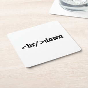 Posavasos Cuadrado De Papel código HTML de descomposición