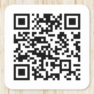 Posavasos Cuadrado De Papel Código QR creado instantáneamente (al ingresar su
