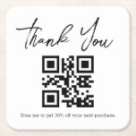 Posavasos Cuadrado De Papel código qr de agradecimiento minimalista moderno<br><div class="desc">minimalista moderno gracias a la empresa qr código Papel más rápido</div>