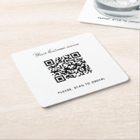 código qr de nombre de negocio negro blanco