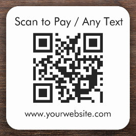 Posavasos Cuadrado De Papel Código QR personalizado / Blanco de texto