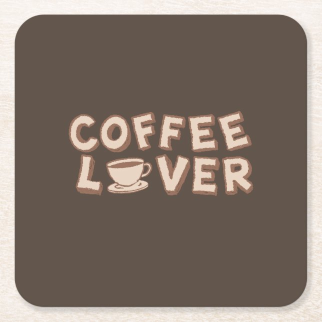 Posavasos Cuadrado De Papel Coffee Lover (Anverso)