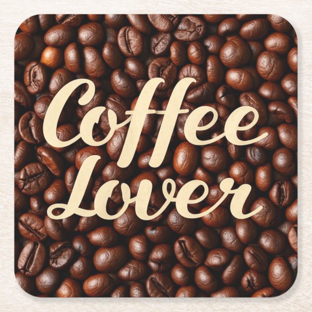 Posavasos Cuadrado De Papel Coffee Lover (Anverso)