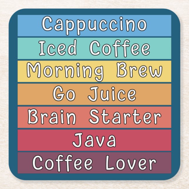 Posavasos Cuadrado De Papel Coffee Lover (Anverso)