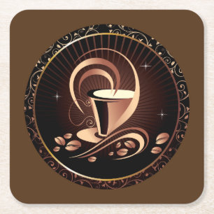Posavasos Cuadrado De Papel Coffee Lovers