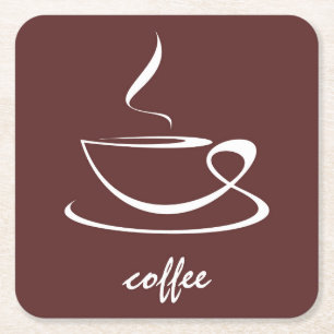 Posavasos Cuadrado De Papel Coffee Lovers