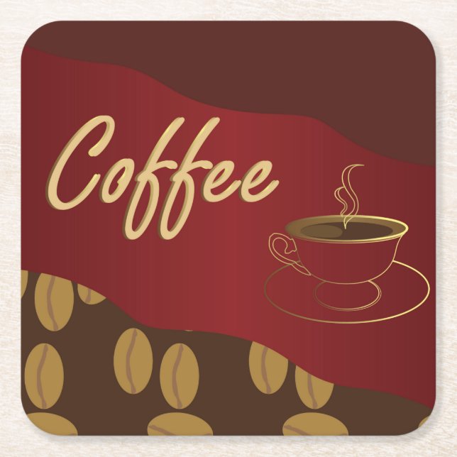 Posavasos Cuadrado De Papel Coffee Lovers (Anverso)