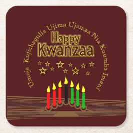 Posavasos Cuadrado De Papel Coincidiendo con los siete principios de Kwanzaa