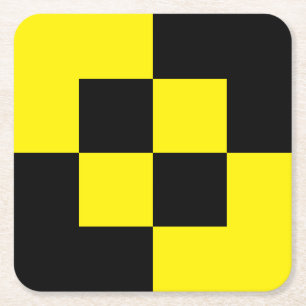 Posavasos Cuadrado De Papel Cojin de papel amarillo negro