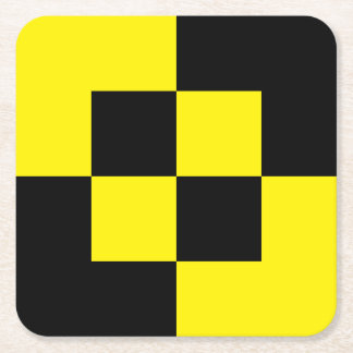 Posavasos Cuadrado De Papel Cojin de papel amarillo negro