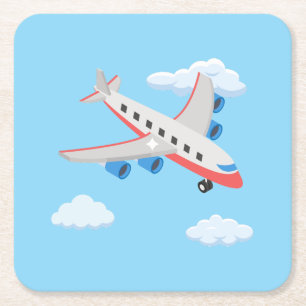 Posavasos Cuadrado De Papel ¡Colección de Fiestas de aviones!