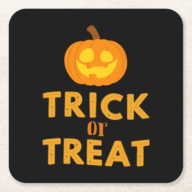 Posavasos Cuadrado De Papel ¡Colección de fiestas de Halloween! (Anverso)