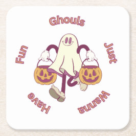 Posavasos Cuadrado De Papel ¡Colección de fiestas de Halloween!