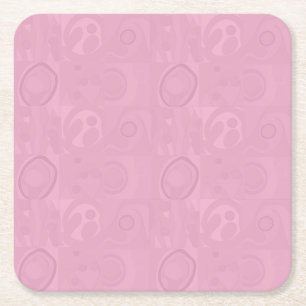 Posavasos Cuadrado De Papel Colección del Día de la Madre Rosa Pastel