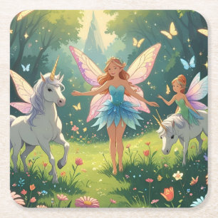 Posavasos Cuadrado De Papel Colección Fairy Wonderland
