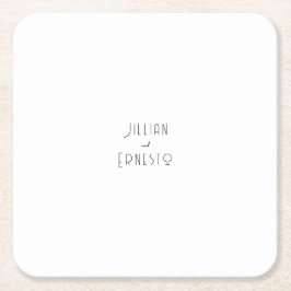 Posavasos Cuadrado De Papel Colección Lily of Valley || Personalizado blanco