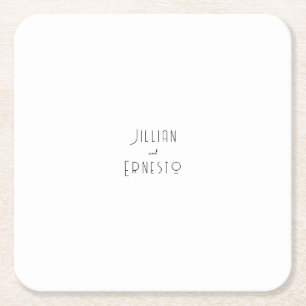 Posavasos Cuadrado De Papel Colección Lily of Valley Personalizado blanco