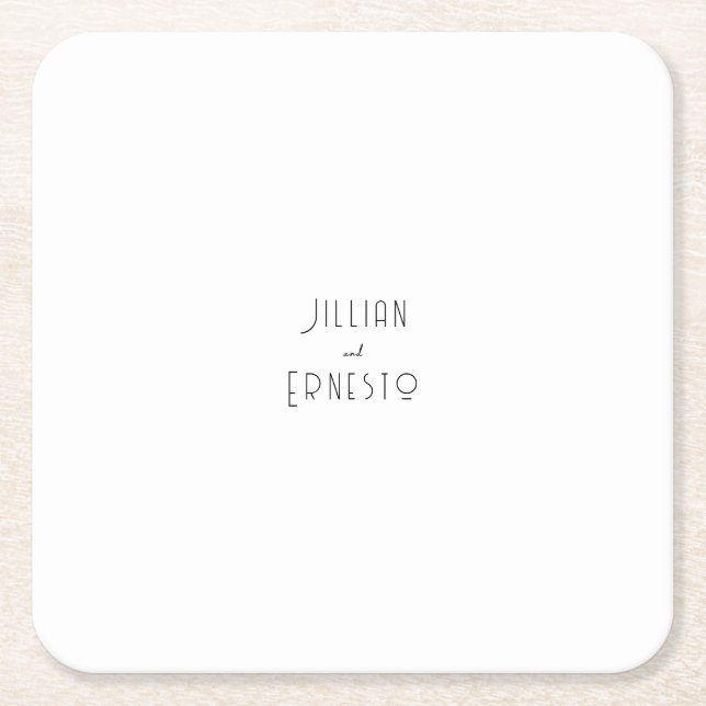 Posavasos Cuadrado De Papel Colección Lily of Valley || Personalizado blanco (Anverso)