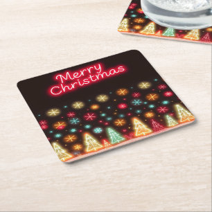 Posavasos Cuadrado De Papel Colección navideña de Navidades neonatales
