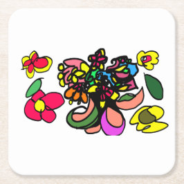 Posavasos Cuadrado De Papel Colibrí relaja primavera