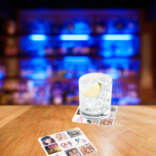 Posavasos Cuadrado De Papel collage de fotos de fiestas de 21 años