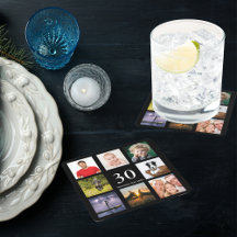 Collage de fotos negro de fiesta de 30 años